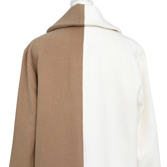 Steve Madden Caroline Two Tone Camel Ivory Long Coat NWT (S) - Picture 12 of 16